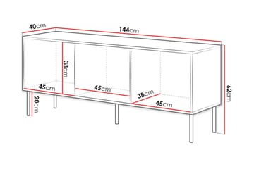 Stintino Tv-Benk 144x40 cm - Beige/Brun - Møbler - Mediamøbel & tv møbel - TV-benk & mediabenk