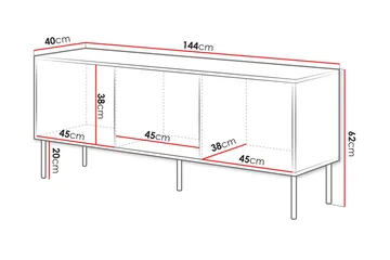 Stintino Tv-Benk 144x40 cm - Grå - Møbler - Mediamøbel & tv møbel - TV-benk & mediabenk