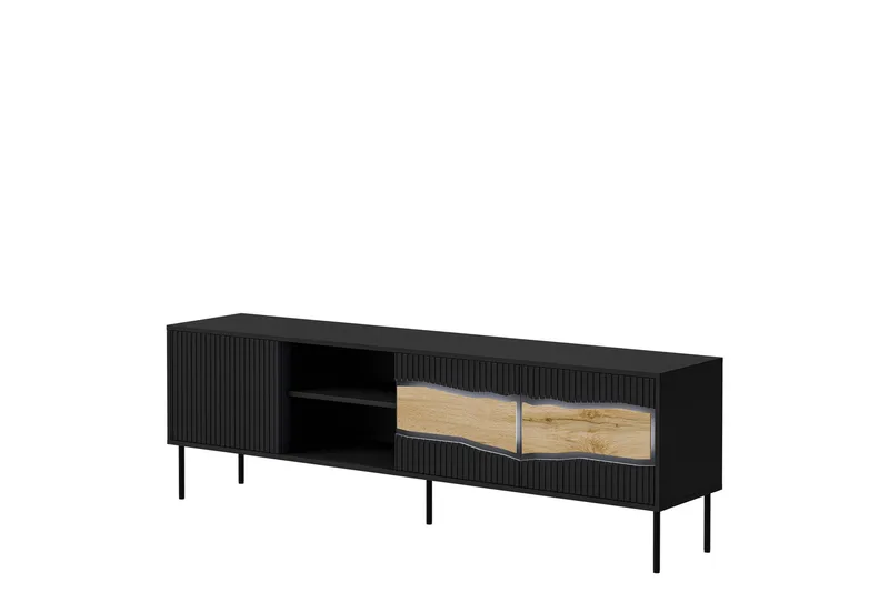 Stintino Tv-Benk 190x40 cm, Svart/Brun