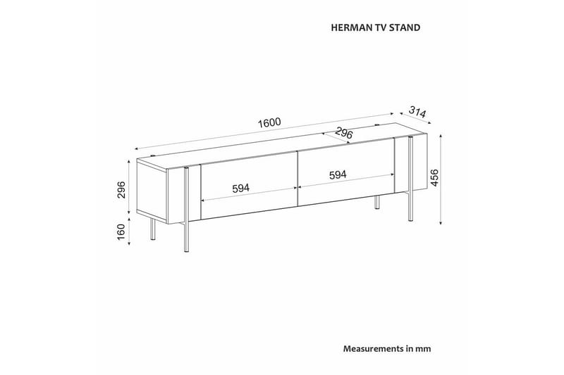 Stira TV-benk 160 cm - Hvit - Møbler - Mediamøbel & tv møbel - TV-benk & mediabenk