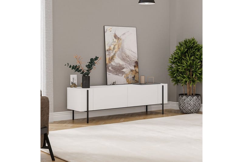 Stira TV-benk 160 cm - Hvit - Møbler - Mediamøbel & tv møbel - TV-benk & mediabenk