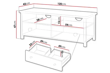 Storys Tv-Benk 120x42 cm - Hvit - Møbler - Mediamøbel & tv møbel - TV-benk & mediabenk