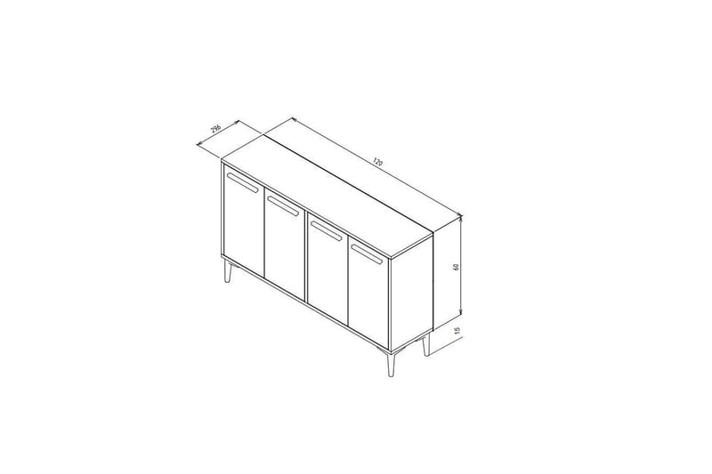 Stria TV-benk 120 cm - Antrasitt - TV-benk & mediabenk