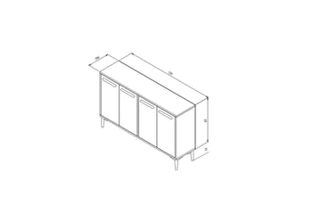 Stria Tv-benk 120 cm - Hvit/Antrasitt - Møbler - Mediamøbel & tv møbel - TV-benk & mediabenk
