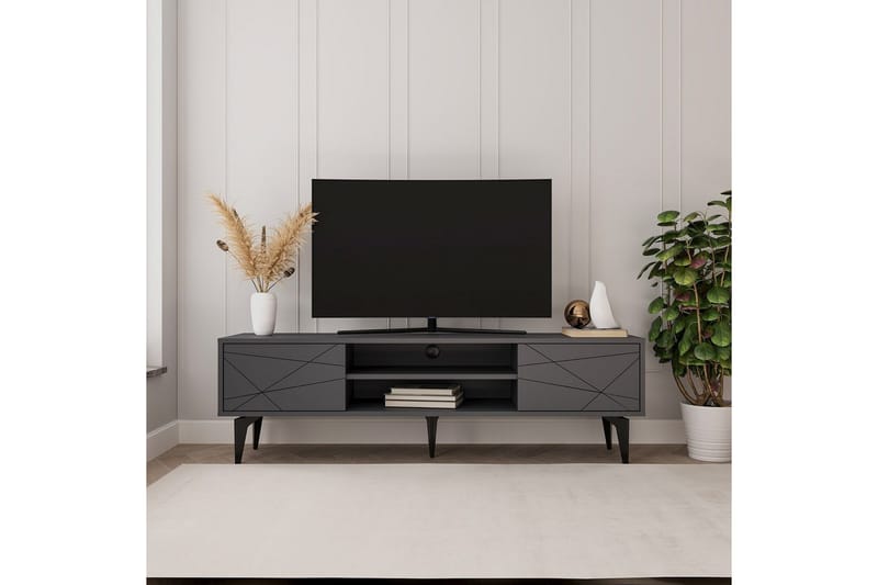 Sudama TV-benk 160 cm - Antrasitt - Møbler - Mediamøbel & tv møbel - TV-benk & mediabenk
