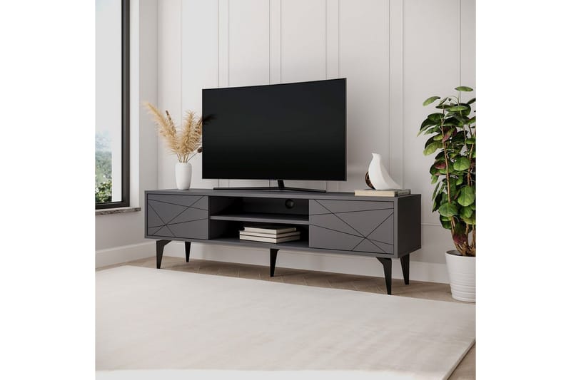 Sudama TV-benk 160 cm - Antrasitt - Møbler - Mediamøbel & tv møbel - TV-benk & mediabenk