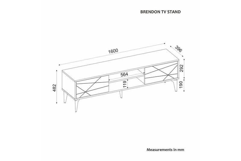 Sudama TV-benk 160 cm - Antrasitt - Møbler - Mediamøbel & tv møbel - TV-benk & mediabenk