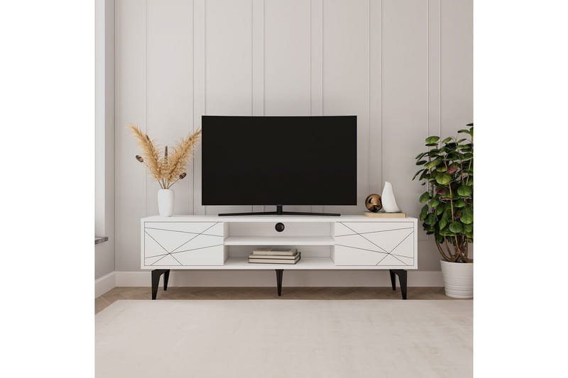 Sudama TV-benk 160 cm - Hvit - Møbler - Mediamøbel & tv møbel - TV-benk & mediabenk