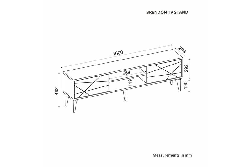 Sudama TV-benk 160 cm - Mellomfarget tre - Møbler - Mediamøbel & tv møbel - TV-benk & mediabenk