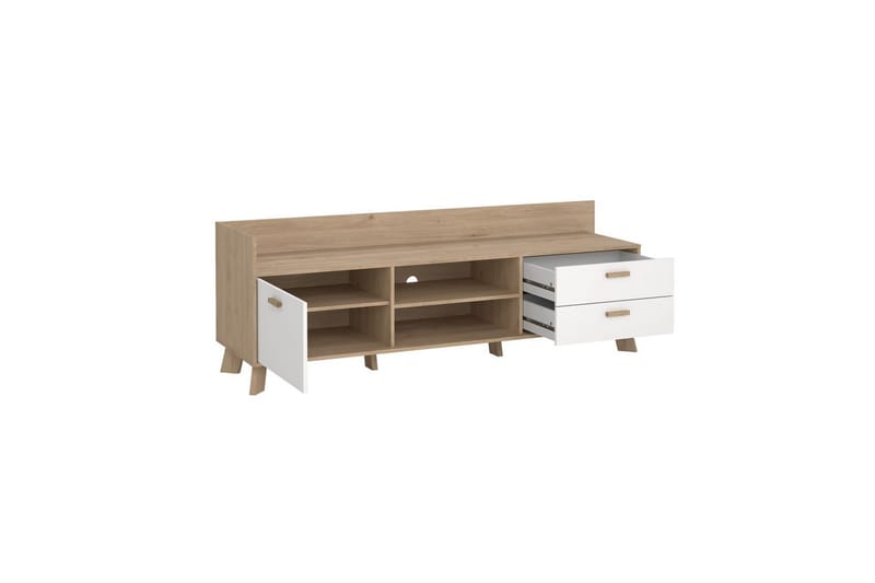Sumita TV-benk 182 cm - Hvit/Natur - Møbler - Mediamøbel & tv møbel - TV-benk & mediabenk
