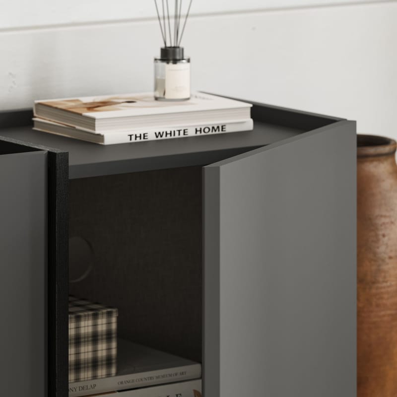 Sylvenn TV-benk 180 cm - Antrasitt og svart - Møbler - Mediamøbel & tv møbel - Mediestativ & veggfeste