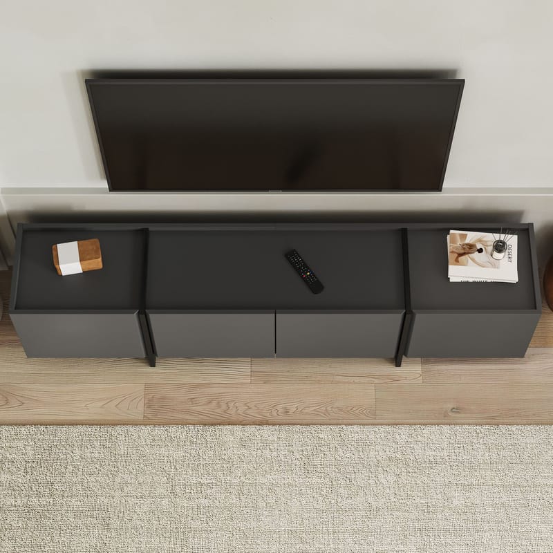 Sylvenn TV-benk 180 cm - Antrasitt og svart - Møbler - Mediamøbel & tv møbel - Mediestativ & veggfeste