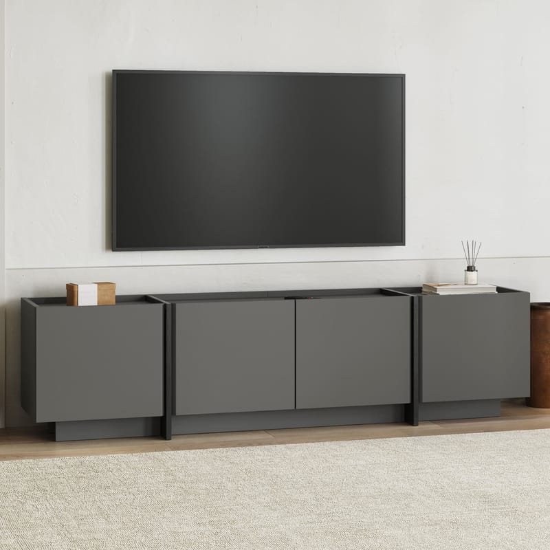 Sylvenn TV-benk 180 cm - Antrasitt/Svart - Møbler - Mediamøbel & tv møbel - TV-benk & mediabenk