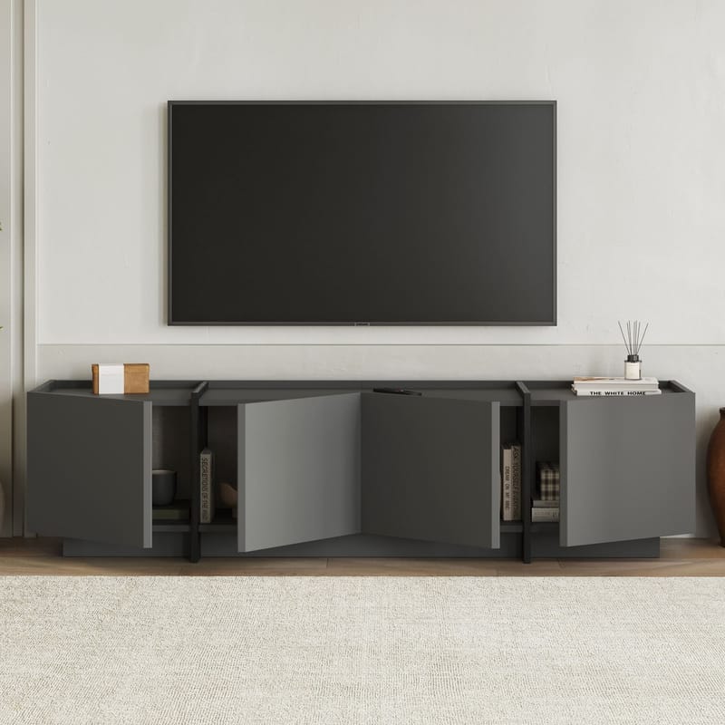 Sylvenn TV-benk 180 cm - Antrasitt/Svart - Møbler - Mediamøbel & tv møbel - TV-benk & mediabenk