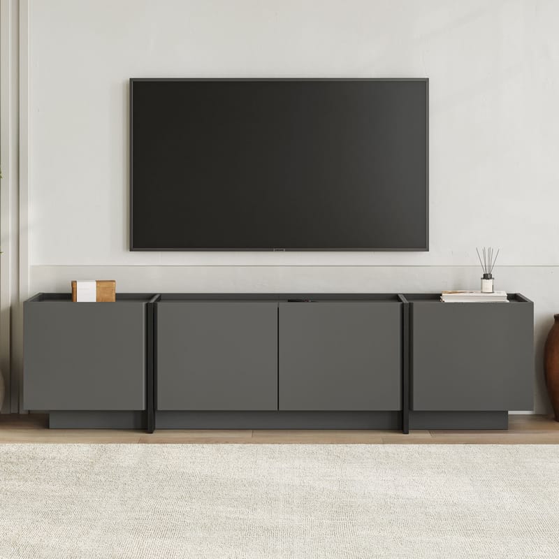 Sylvenn TV-benk 180 cm - Antrasitt/Svart - Møbler - Mediamøbel & tv møbel - TV-benk & mediabenk