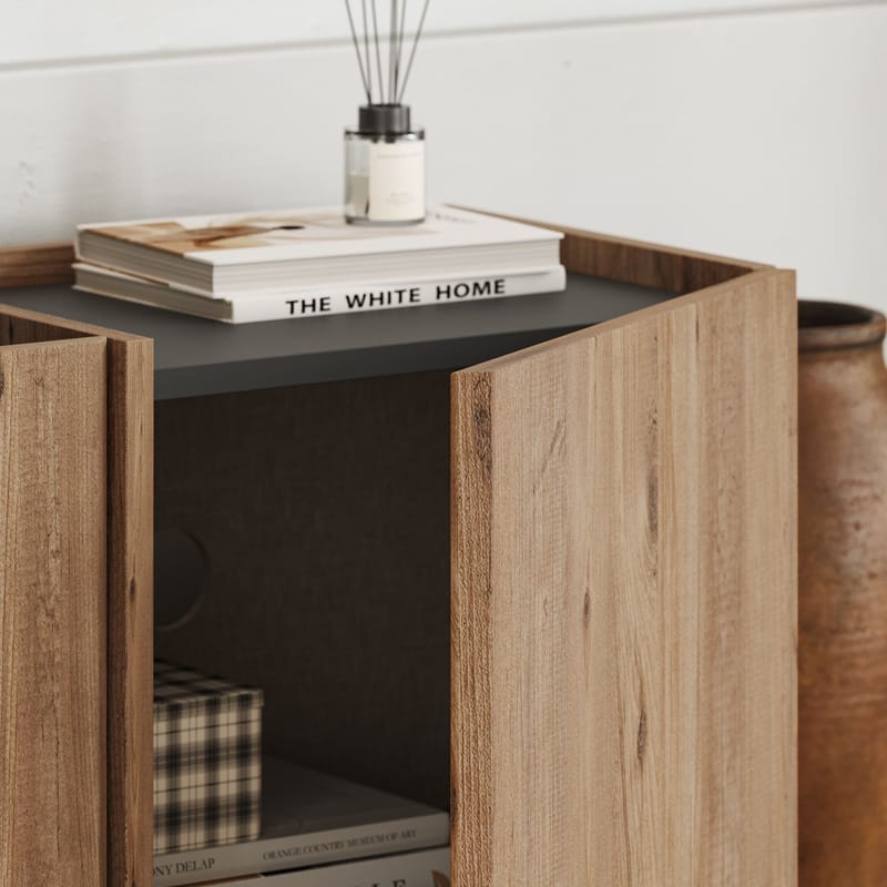 Sylvenn TV-benk 180 cm - Atlantic Pine og Anthracite - Møbler - Mediamøbel & tv møbel - Mediestativ & veggfeste