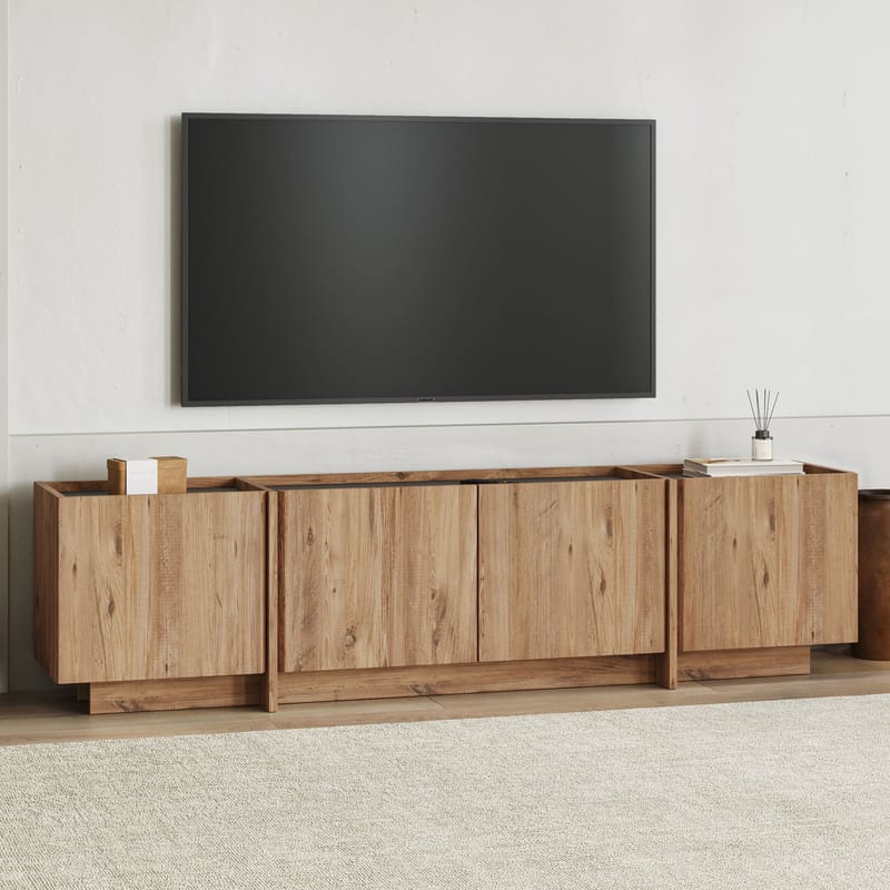 Sylvenn TV-benk 180 cm - Atlantic Pine og Anthracite - Møbler - Mediamøbel & tv møbel - Mediestativ & veggfeste