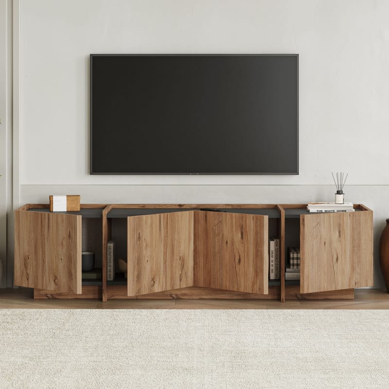 Sylvenn TV-benk 180 cm - Atlantic Pine og Anthracite - Møbler - Mediamøbel & tv møbel - Mediestativ & veggfeste