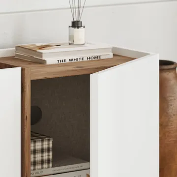 Sylvenn TV-benk 180 cm - Hvit og Atlantic Pine - Møbler - Mediamøbel & tv møbel - TV-benk & mediabenk