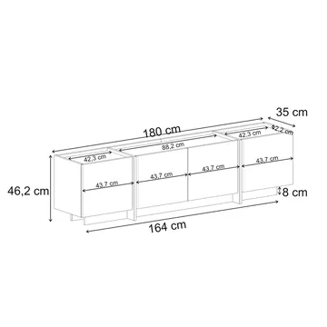 Sylvenn TV-benk 180 cm - Travertin - Møbler - Mediamøbel & tv møbel - TV-benk & mediabenk