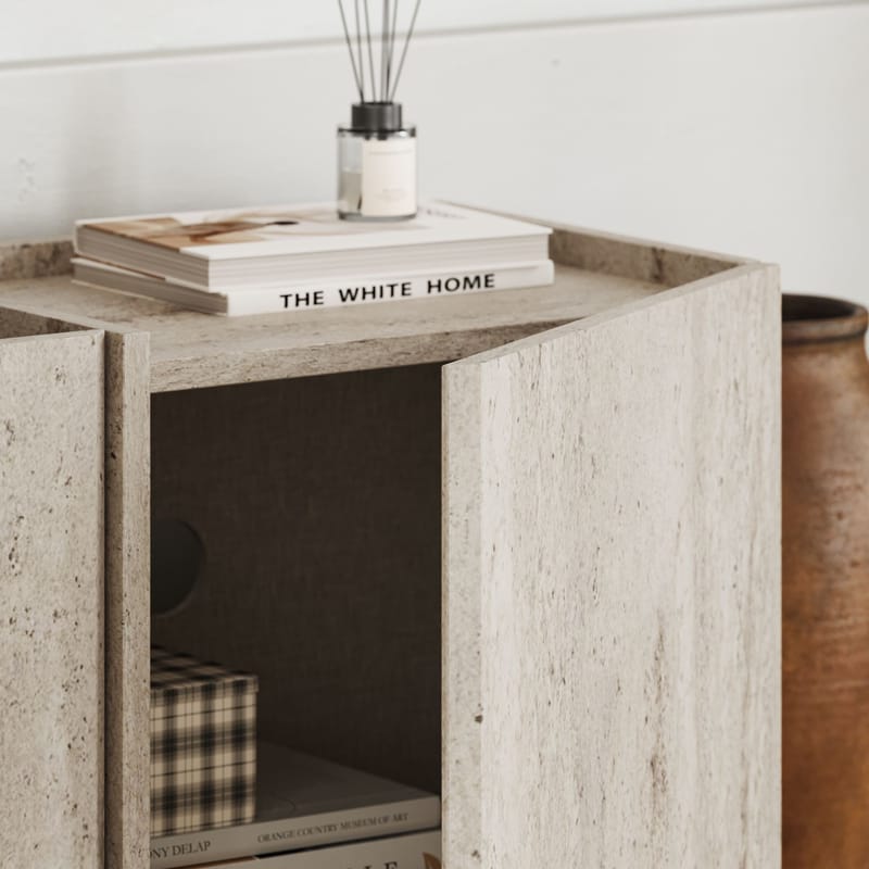 Sylvenn TV-benk 180 cm - Travertin - Møbler - Mediamøbel & tv møbel - Mediestativ & veggfeste