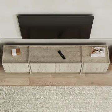 Sylvenn TV-benk 180 cm - Travertin - Møbler - Mediamøbel & tv møbel - TV-benk & mediabenk