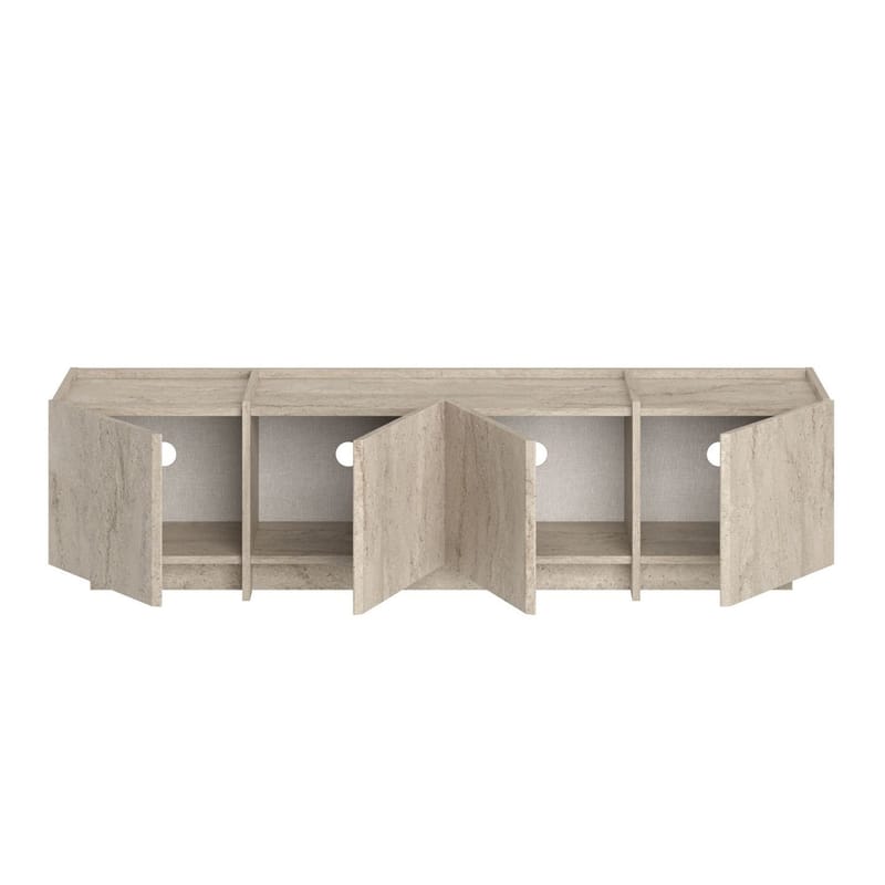 Sylvenn TV og Mediabenk 180 cm med Oppbevaring i Tre - Beige - Møbler - Mediamøbel & tv møbel - TV-benk & mediabenk