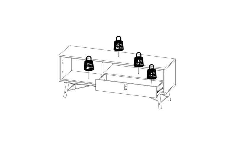 Tadami TV-benk 150 cm - Natur - Møbler - Mediamøbel & tv møbel - TV-benk & mediabenk
