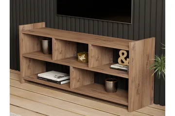 Taharoa Gulvstående TV-benk 120 cm med Oppbevaring i Mørkt Tre - Brun - Møbler - Mediamøbel & tv møbel - TV-benk & mediabenk
