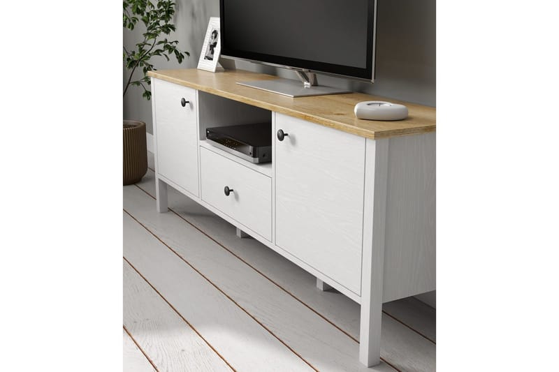 Talan TV-benk 150 cm - Natur/Hvit - Møbler - Mediamøbel & tv møbel - TV-benk & mediabenk