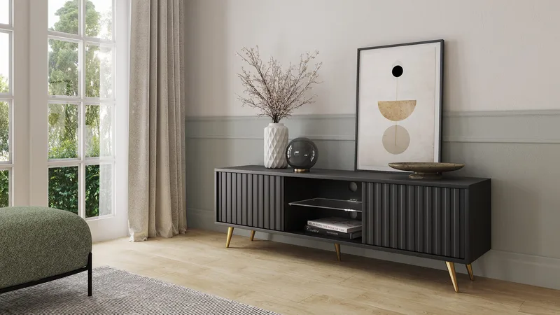 Tapas TV-benk 135 cm - Svart - Møbler - Mediamøbel & tv møbel - TV-benk & mediabenk