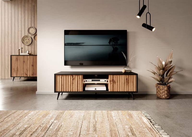 Tapas TV-benk 135 cm - Svart - Møbler - Mediamøbel & tv møbel - TV-benk & mediabenk