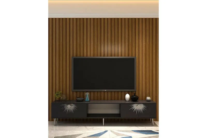 Tari TV-benk 150 cm - Antrasitt/Sølv - Møbler - Mediamøbel & tv møbel - TV-benk & mediabenk