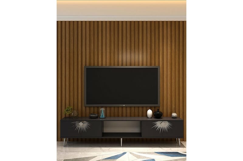 Tari TV-benk 150 cm - Antrasitt/Sølv - Møbler - Mediamøbel & tv møbel - TV-benk & mediabenk