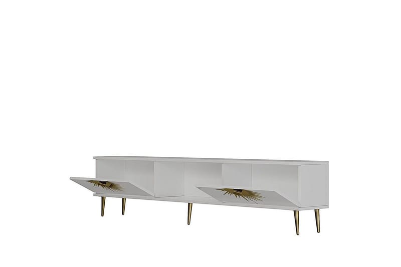 Tari TV-benk 150 cm - Hvit/Gull - Møbler - Mediamøbel & tv møbel - TV-benk & mediabenk