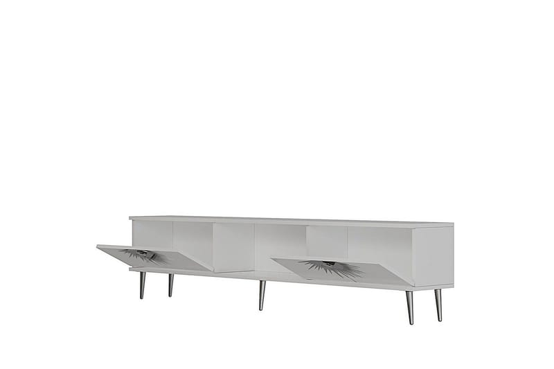 Tari TV-benk 150 cm - Hvit/Sølv - Møbler - Mediamøbel & tv møbel - TV-benk & mediabenk
