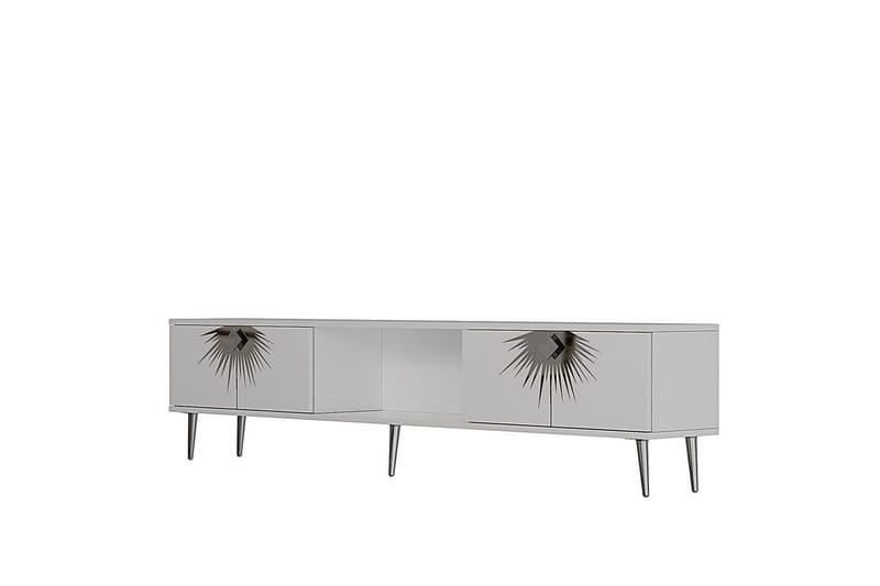 Tari TV-benk 150 cm, Hvit/Sølv
