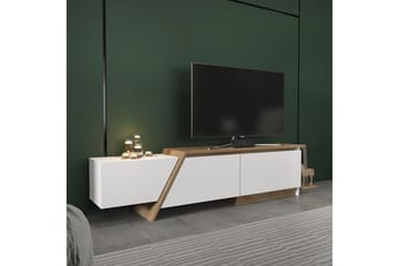 Tavros Gulvstående TV-benk 180 cm med Oppbevaring i Valnøtt - Hvit - Møbler - Mediamøbel & tv møbel - TV-benk & mediabenk