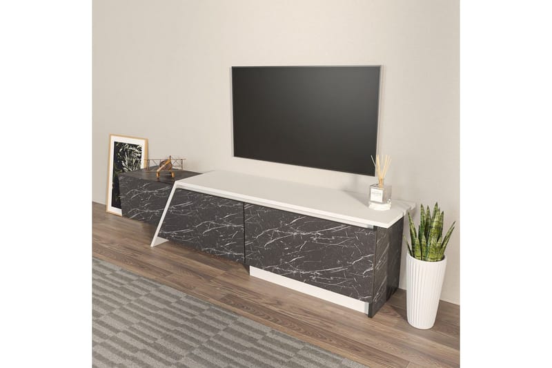 Tavros TV-benk 180 cm - Grå/Hvit - Møbler - Mediamøbel & tv møbel - TV-benk & mediabenk