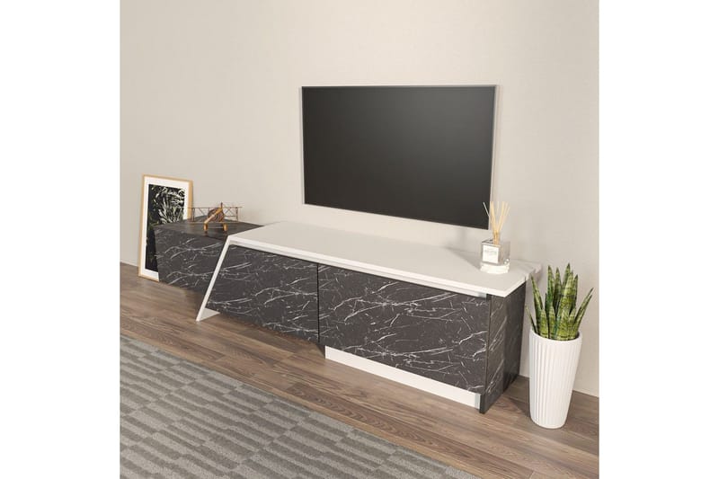 Tavros TV-benk 180 cm - Grå/Hvit - Møbler - Mediamøbel & tv møbel - TV-benk & mediabenk