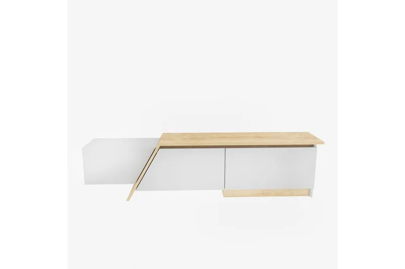 Tavros TV-benk 180 cm - Hvit/Eik - Møbler - Mediamøbel & tv møbel - TV-benk & mediabenk