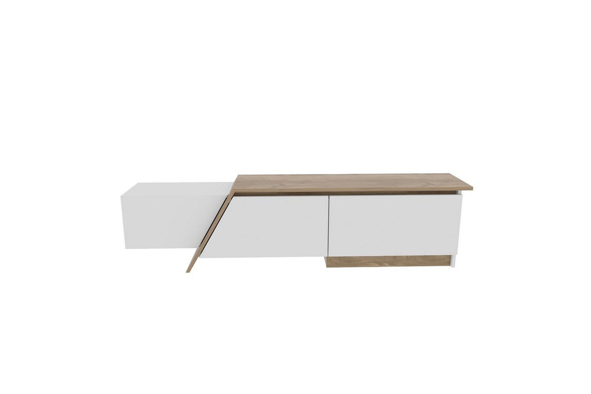 Tavros TV-benk 180 cm - Hvit/Valnøtt