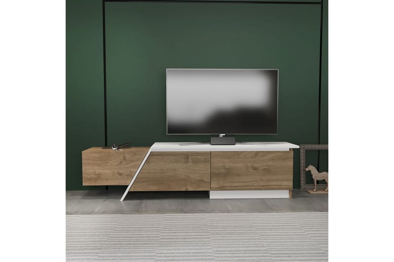 Tavros TV-benk 180 cm - Valnøtt/Hvit - Møbler - Mediamøbel & tv møbel - TV-benk & mediabenk