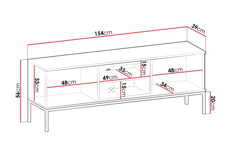 Tenorio Tv-bänk 154 cm - Beige - Møbler - Mediamøbel & tv møbel - TV-benk & mediabenk