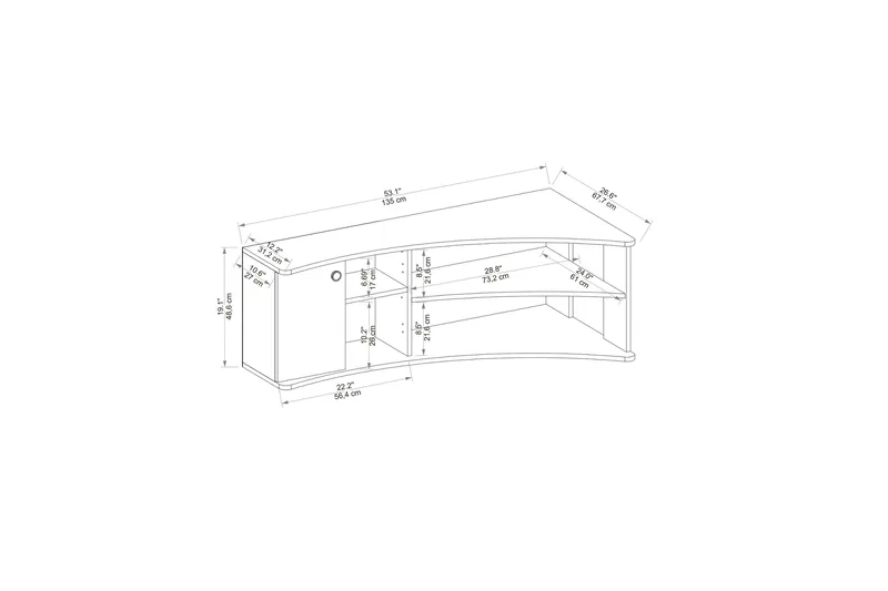 Termera TV-benk 135 cm - Brun/Antrasitt - Møbler - Mediamøbel & tv møbel - TV-benk & mediabenk