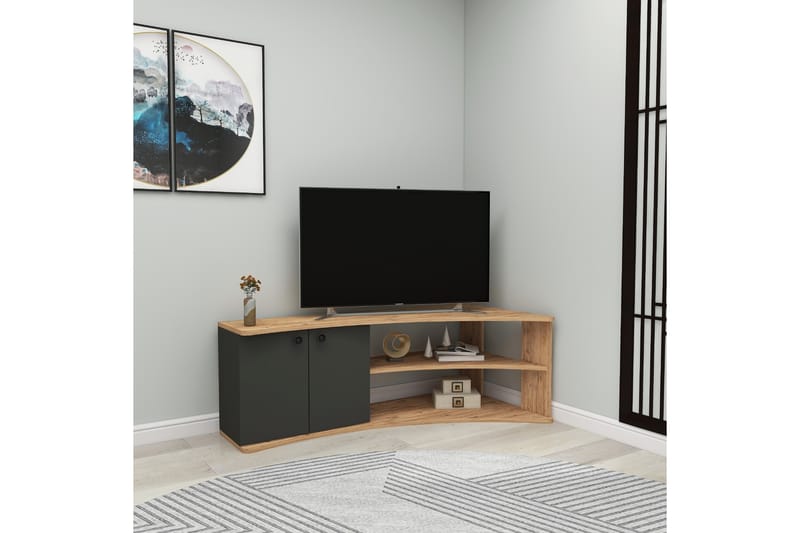 Termera TV-benk 135 cm - Brun/Antrasitt - Møbler - Mediamøbel & tv møbel - TV-benk & mediabenk