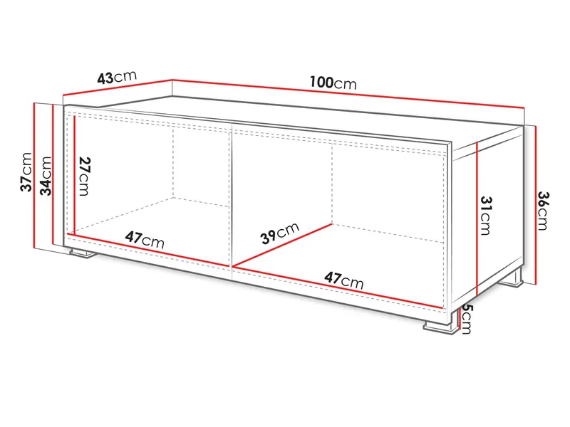 Tessan TV-benk 100 cm - brun - Møbler - Mediamøbel & tv møbel - TV-benk & mediabenk