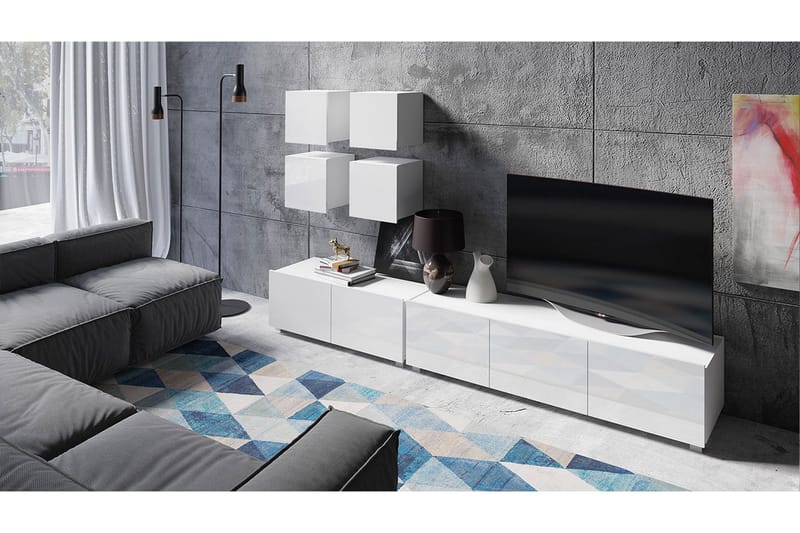 Tessan TV-møbelsett - Hvit - Møbler - Mediamøbel & tv møbel - TV-møbelsett