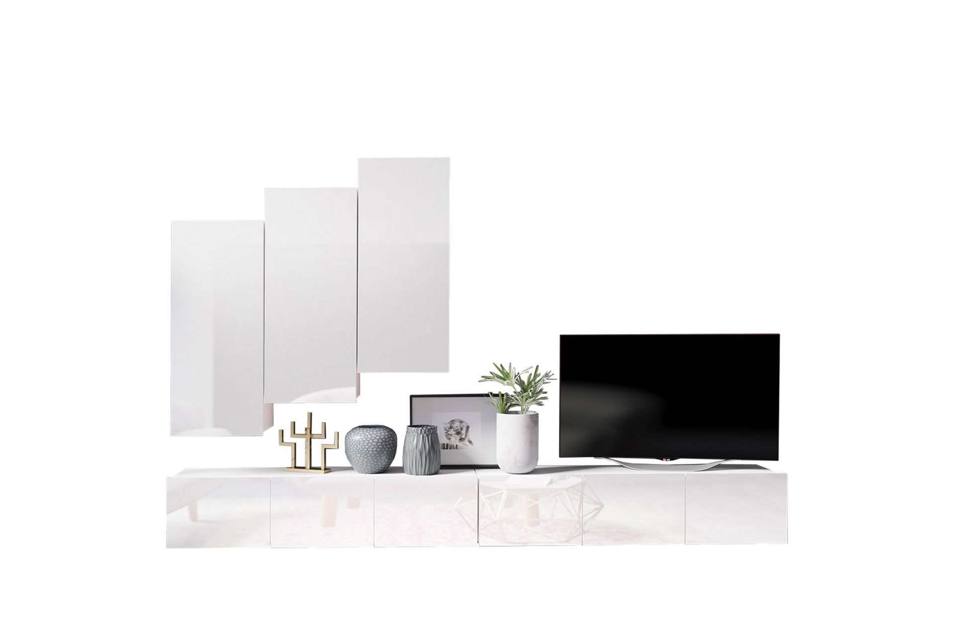 Tessan TV-møbelsett - Hvit - Møbler - Mediamøbel & tv møbel - TV-møbelsett