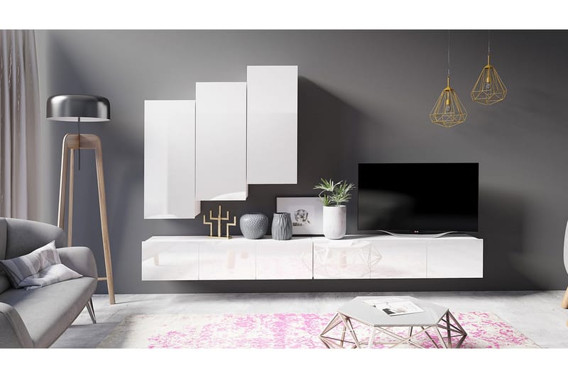 Tessan TV-møbelsett - Hvit - Møbler - Mediamøbel & tv møbel - TV-møbelsett